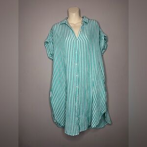 Universal Thread Green Striped Midi Dress